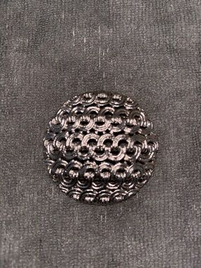 Monet Silver Textured Interlinked Round Brooch